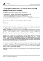 Unveiling trauma discourse: narratives, behavior, and support in online communities